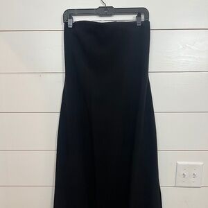 Theory black strapless midi dress